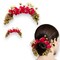 Designer Rose Gajra Traditional Indian Hair Accessory Artificial Flower Jewelry Handmade Veni Tiara for Women Party Wear Bridal Mehndi Hair Bun Classical Dance Jewelry
